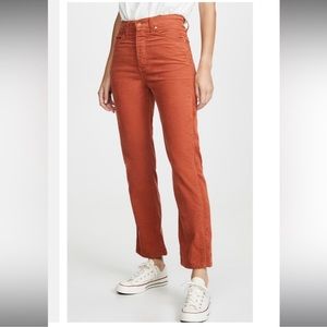 Wrangler burnt orange straight leg corduroy jeans!